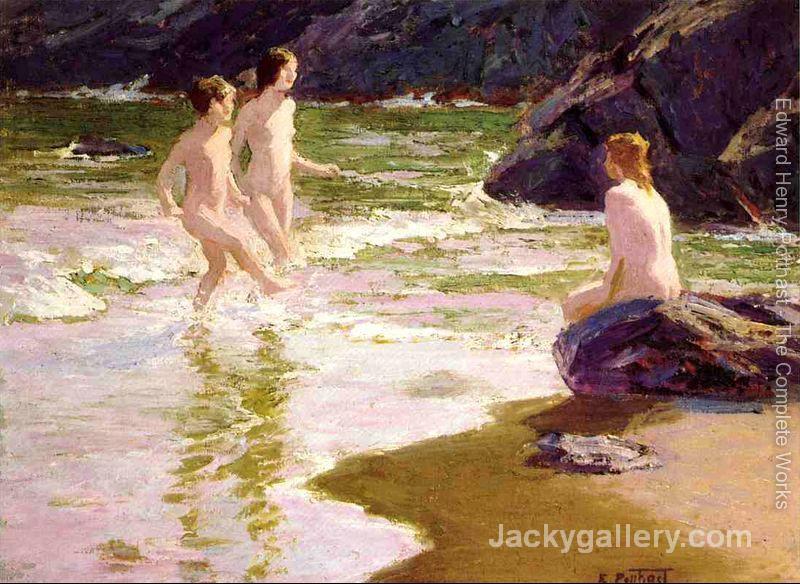 Young Bathers by Edward Henry Potthast paintings reproduction - Click Image to Close